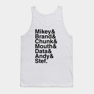 Goonies - Mikey & Brand & Chunk & Mouth & Data & Andy & Stef. (Black) Tank Top